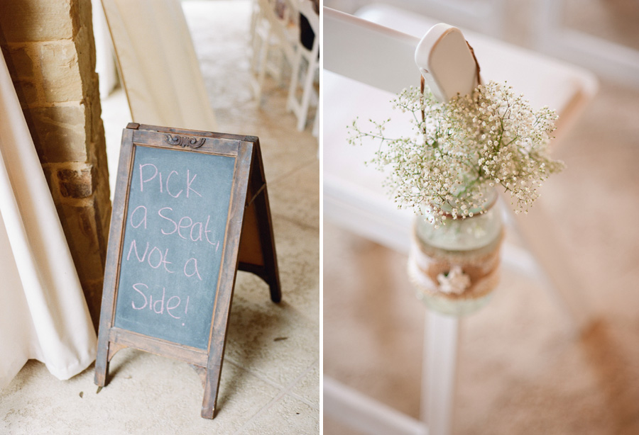 Ceremony details at the orchard in Azle, tx.
