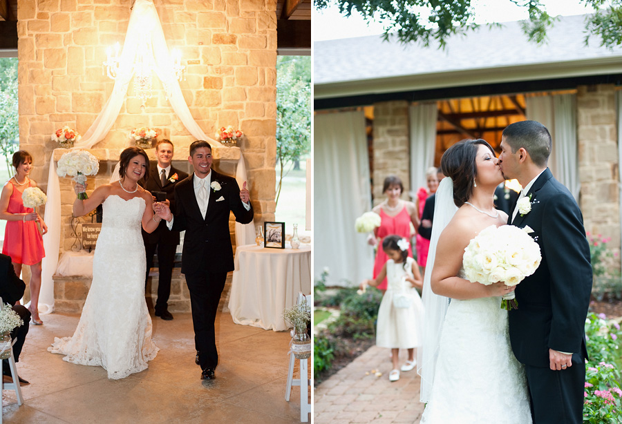 First kiss as husband and wife.