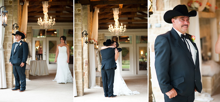 First look with Father of the bride.