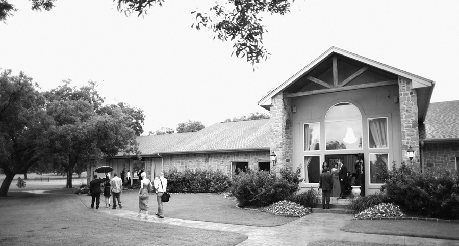 Rainy wedding ceremony.