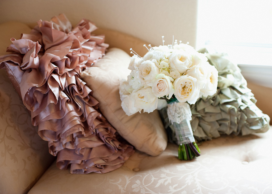 White rose bouquet with lots of texture.