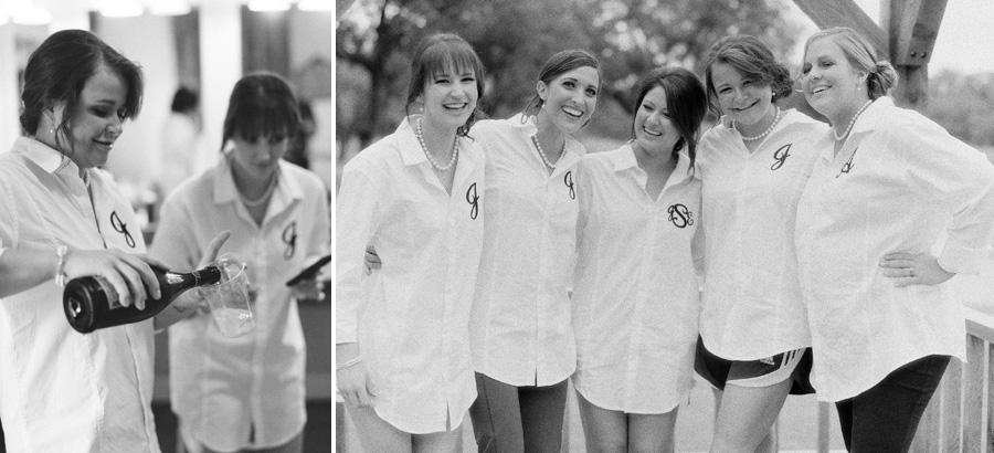 Bridesmaids getting ready on Ilford Delta 3200 film.