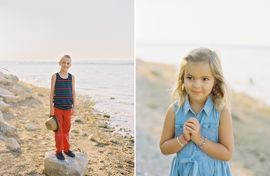 Texas children playing near lake.