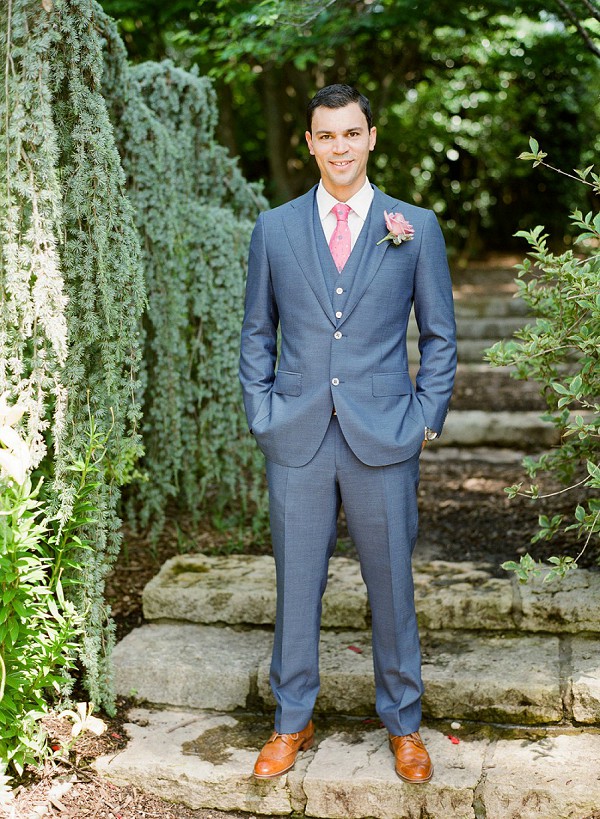 Groom's attire by Suit Supply in Dallas.
