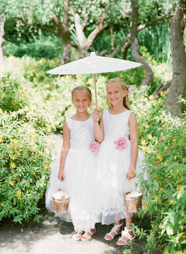 Garden wedding parasol inspiration for flower girls.