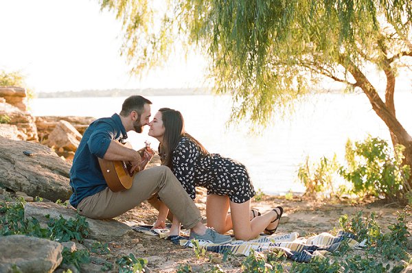 Fire and music at the lake.
